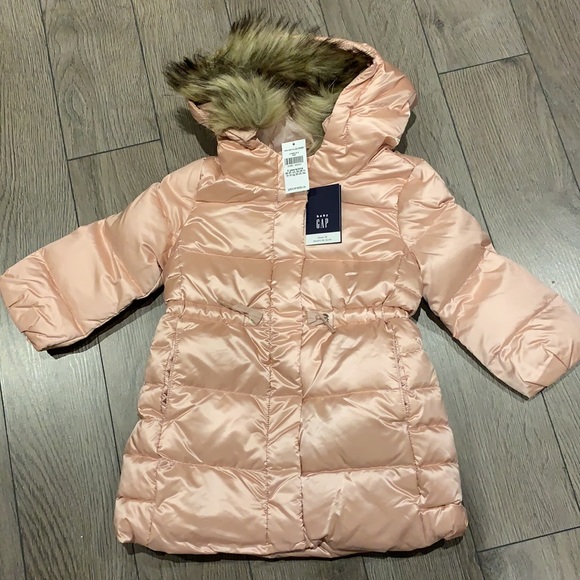 Gap Toddler down filled Long Puffer Pink NEW 2T - Picture 4 of 7